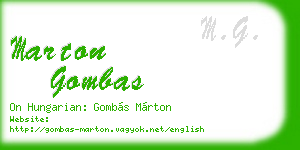 marton gombas business card