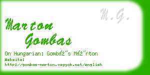 marton gombas business card